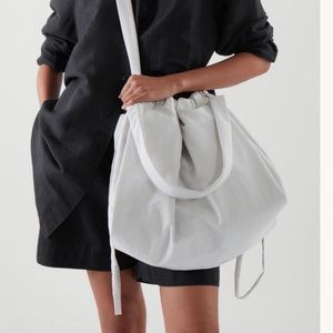 Drawstring Shopper Bag Dusty Light Grey